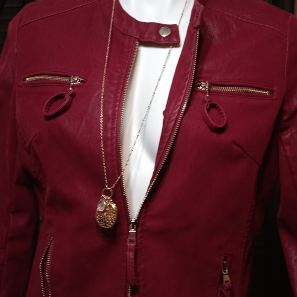Cavalini Jacket. M. Burgundy/Maroon. Zippers.